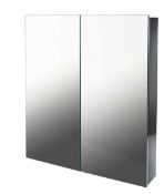 Brand New Boxed Bathstore Large Mirrored Bathroom Cabinet, Double Door - Stainless Steel RRP £170