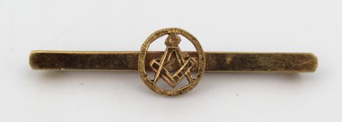 Vintage 9ct Gold Masonic Bar Brooch