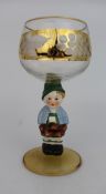 Hummel Figurine Gilt Glass Goblet
