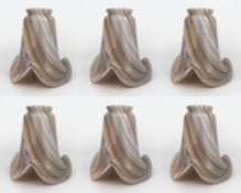 Set of 6 Agate Style Glass Shades