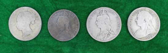 Collection of 4 Victorian Half Crowns 92.5% Ag