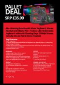 108 x 4-in-1 Gaming Bundle With Wired Keyboard, Mouse, Headset and Mouse Pad - Total RRP £3,886