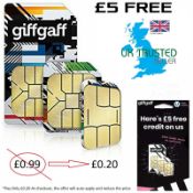 50x Giff Gaff Sim Card Mobile Phone GPS Tracking Device Car Pet Child Personal PAYG Lot#107