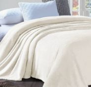 Ivory Waffle Recycled Cotton Throw 100cm x 150cm x 21