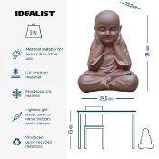 Sitting Baby Monk Rusty Indoor and Outdoor Statue - Garden Decor - L29.5 W23.5 H39cm - RRP £4179....
