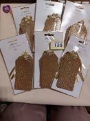 Gold Glittery Tags/Labels. Packs of 10. Box of 30 Packs Total 300 Labels