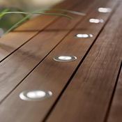 4 x Solar Powered Deck Lights White Stainless Steel Decking Lights