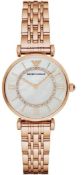 Emporio Armani AR1909 Ladies Gianni - T Bar Rose Gold Quartz Designer Watch