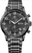 Hugo Boss 1513180 Aeroliner Black Dial Chronograph Men's Watch