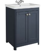 Brand New Boxed Country Living Wicklow 600 Basin Unit - Navy RRP £565 **No Vat**