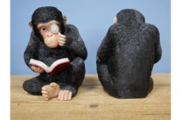Set of Monkey Bookends