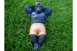 Sun Bathing Gorilla Ornament