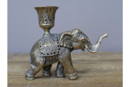 Set of 2 Elephant Candle Holders