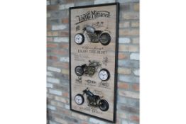 Large Motorbike Clock Wall Art