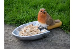 Robin on Spade Bird Feeder/Ornament