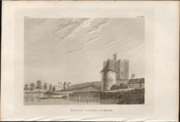 Augher Castle Co Tyrone Grose 1791 Antique Copper Block Engraving.