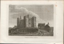 Carlow Castle F. Grose 1792 Antique Copper Block Engraving.