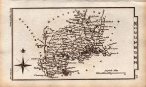 Middlesex Antique Copper Engraved George IV Map by Sidney Hall.
