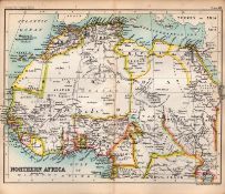 North Africa Double Sided Coloured Victorian Antique 1896 Map