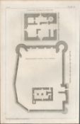 Claddagh Castle Plan Co Galway F. Grose 1793 Antique Copper Block Engraving.