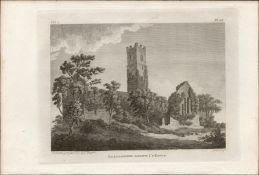 Lislaghtin Abbey Co Longford F. Grose 1792 Antique Copper Block Engraving.