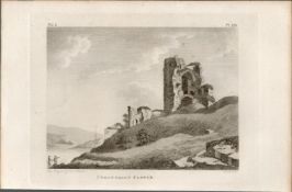 Strawcally Castle Co Waterford F. Grose 1791 Antique Copper Block Engraving.