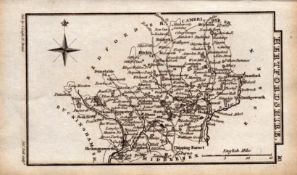 Hertfordshire Antique Copper Engraved George IV Map by Sidney Hall.