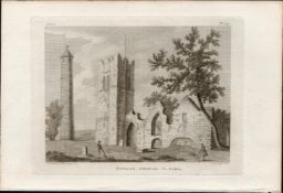 Swords Church Dublin F. Grose 1791 Antique Copper Block Engraving.