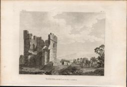 Castleknock Castle Dublin F. Grose 1792 Antique Copper Block Engraving.