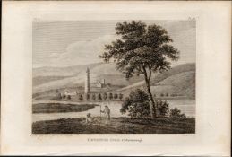 Devenish Isle Co Fermanagh Grose 1794 Antique Copper Block Engraving.
