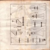 Optics 6 Detailed Diagram 1799 George III Antique Copper Engraving.