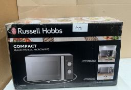 Russell Hobbs Compact Black Manual Microwave. RRP £80 - GRADE U