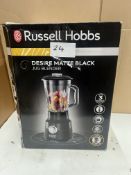 Russell Hobbs Desire Matte Black Jug Blender. RRP £100 - GRADE U