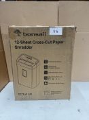 Bonsaii 12 Sheet Cross Cut Paper Shredder. RRP £50 - GRADE U