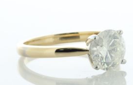 18ct Yellow Gold Single Stone Prong Set Diamond Ring 1.58 Carats