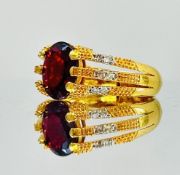 Natural Burma Ruby 2.16ct Unheated/Untreated With Natural Diamonds & 18k Gold