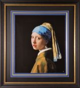 Johannes Vermeer Platinum Leaf Limited Edition Silkscreen 'Girl with a Pearl Earring'