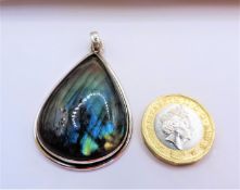 Large Labradorite Pendant Sterling Silver