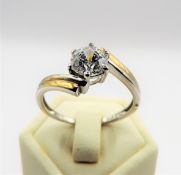 Gold Sterling Silver 2.2ct Swarovski Zirconia Solitaire Ring New With Gift Pouch