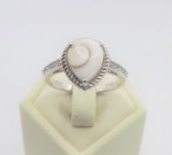 Sterling Silver White Howlite & Topaz Ring New With Gift Pouch