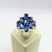 Sterling Silver 3CT Sapphire Ring 'New' With Gift Pouch