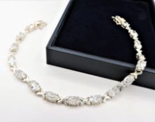 Sterling Silver 14CT CZ Gemstone Bracelet New With Gift Box