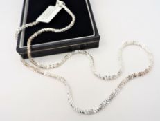 Italian 925 Sterling Silver 3mm Sparkle Glitter Margarita Twisted Rock Chain