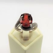 Sterling Silver 3.8CT Ruby Ring New With Gift Pouch