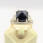 Sterling Silver Blue Azerite Ring New With Gift Pouch