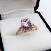 Rose de France Amethyst Ring Rose Gold Sterling Silver