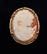 Vintage Gold On Silver Cameo Brooch/Pendant