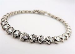 Sterling Silver 14CT CZ Gemstone Tennis Bracelet New With Gift Box