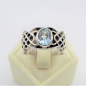 Sterling Silver Swiss Blue Topaz Ring