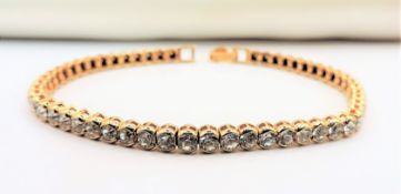 Signed Monet Susan Caplan 22ct Gold Plated Swarovski Crystal Tennis Bracelet